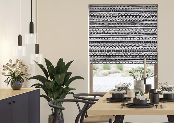 Bohemian, Black - Motorised Roman Blind - Image 3